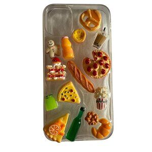 Clear Phone Case With 3D Resin Food Charms For iPhone 11/XR